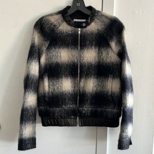 A.L.C Wool and Leather Bomber Jacket